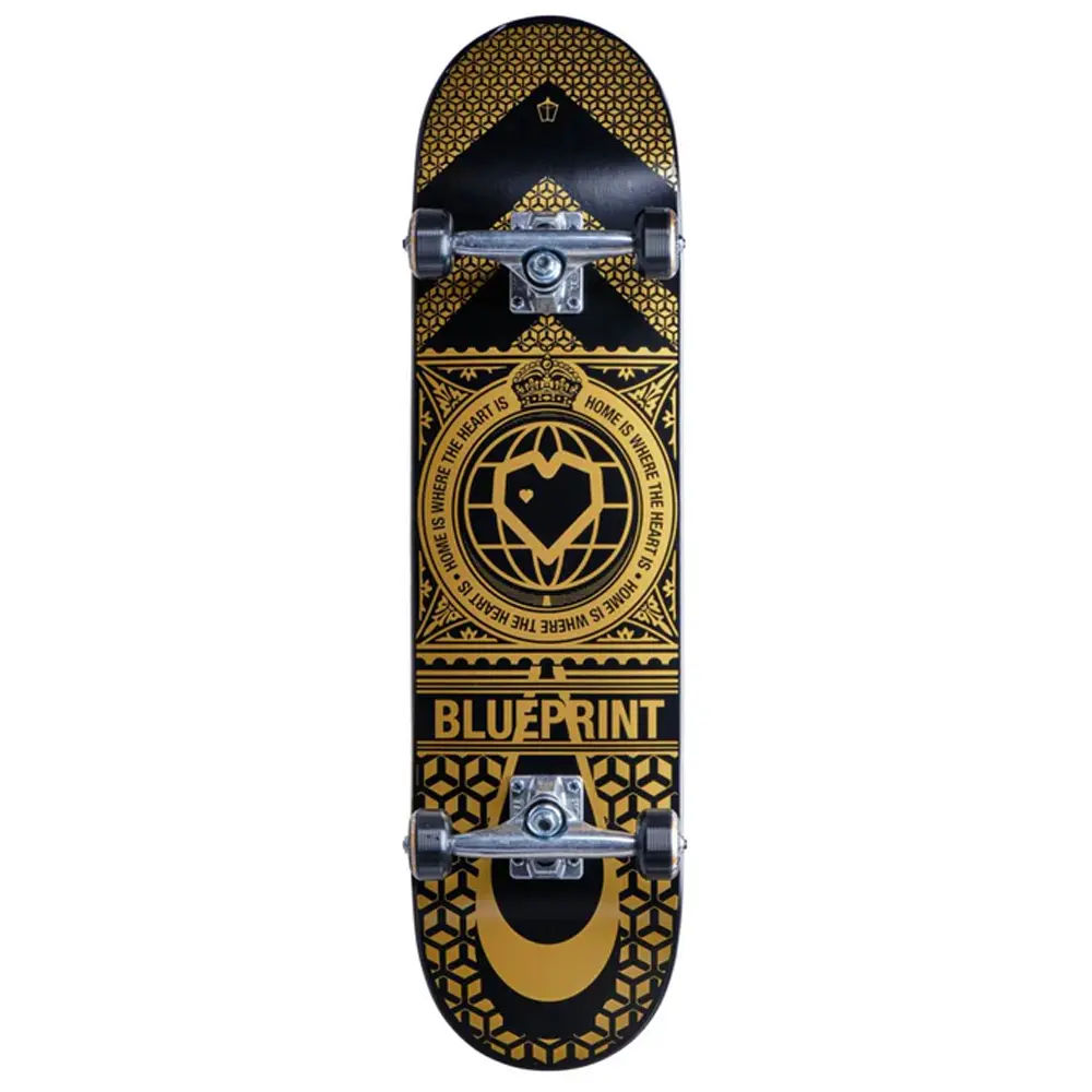 BluePrint 8.125 Home Heart Black Gold Skateboard Kaykay
