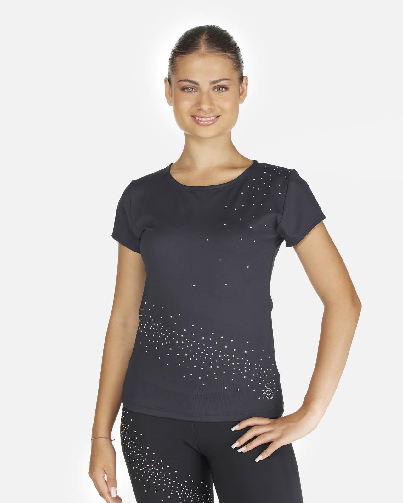 Spiral Motifli Kristalli T-Shirt