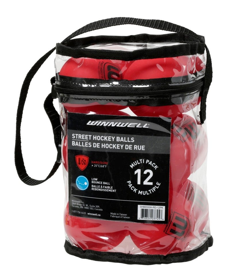 Winnwell 12'li Hokey Antreman Topu 65 mm 50 gr. Sert Kırmızı