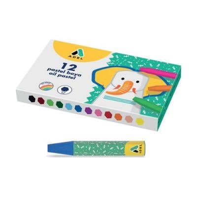 Adel Pastel Boya Karton Kutu Köşeli 12li