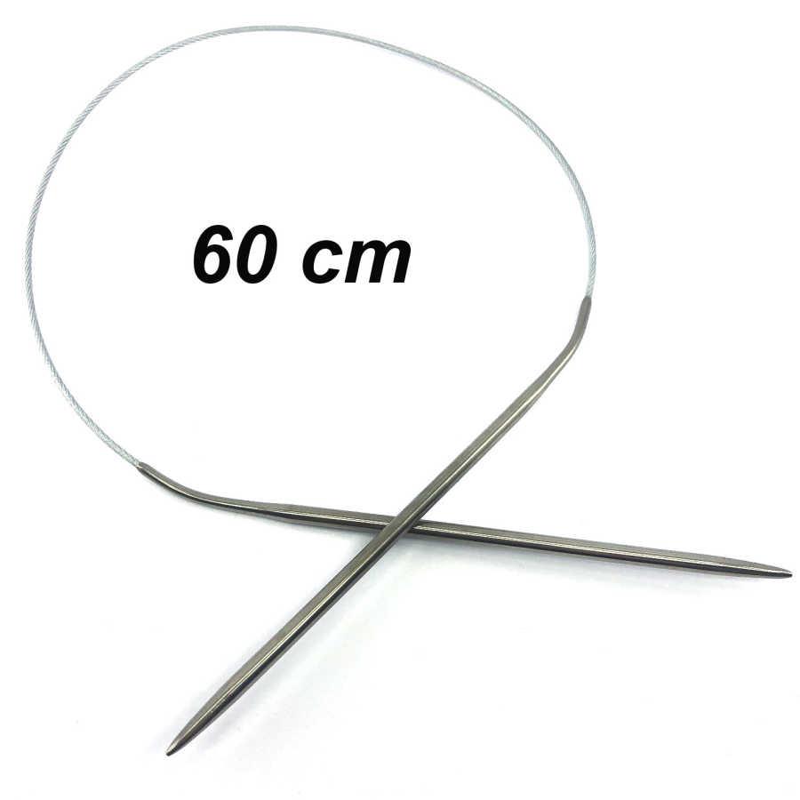 Çelik Telli Misinalı Örgü Şişi 60 cm No:4.00 mm