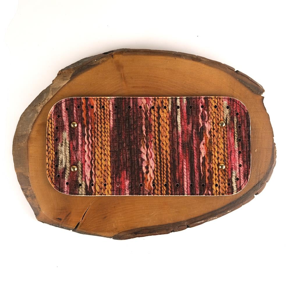 Deri Çanta Tabanı Karışık Renkli Desenli 25X12 cm