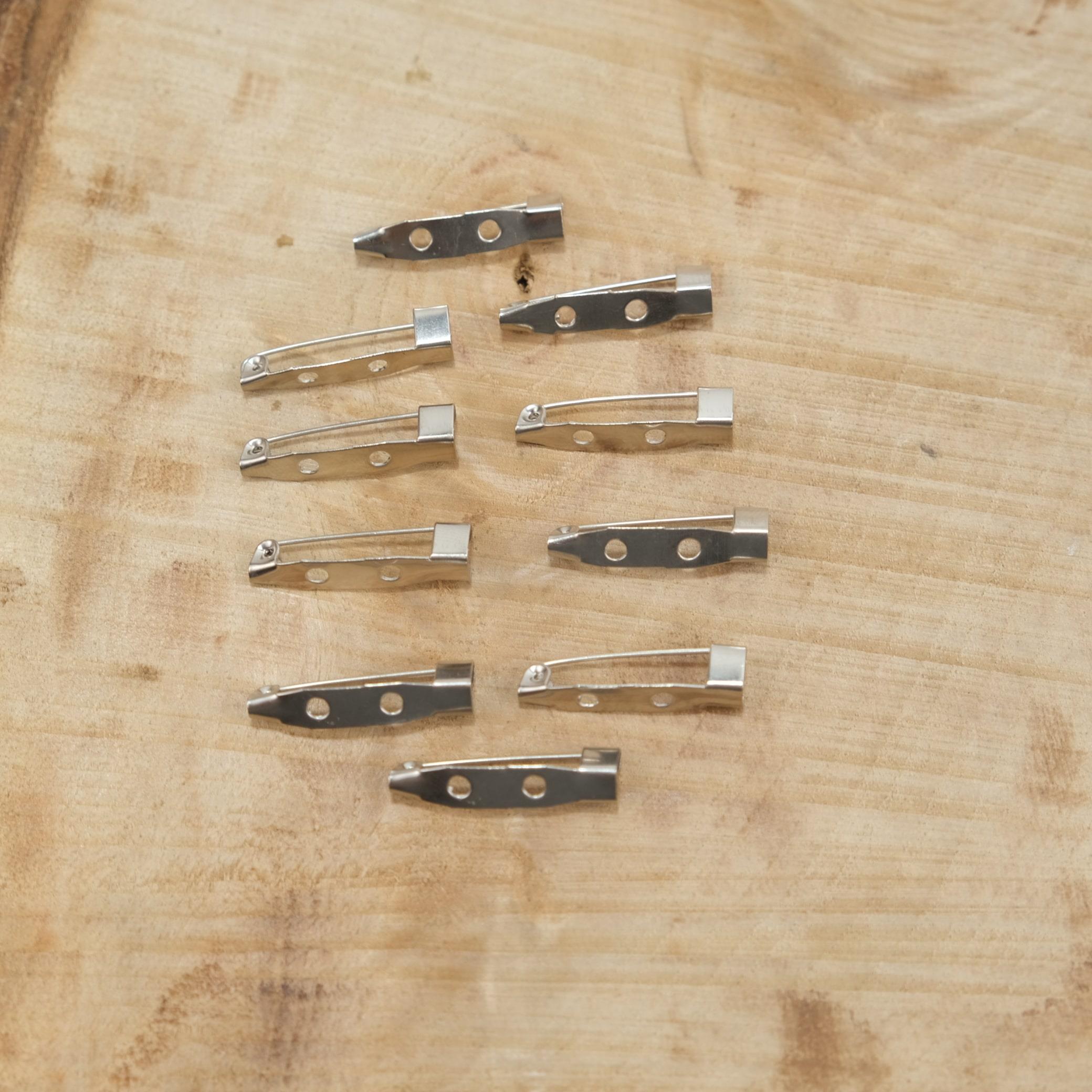 Metal Broş İğnesi Yaka İğnesi Alt Aparat 2.5 cm 10 Adet