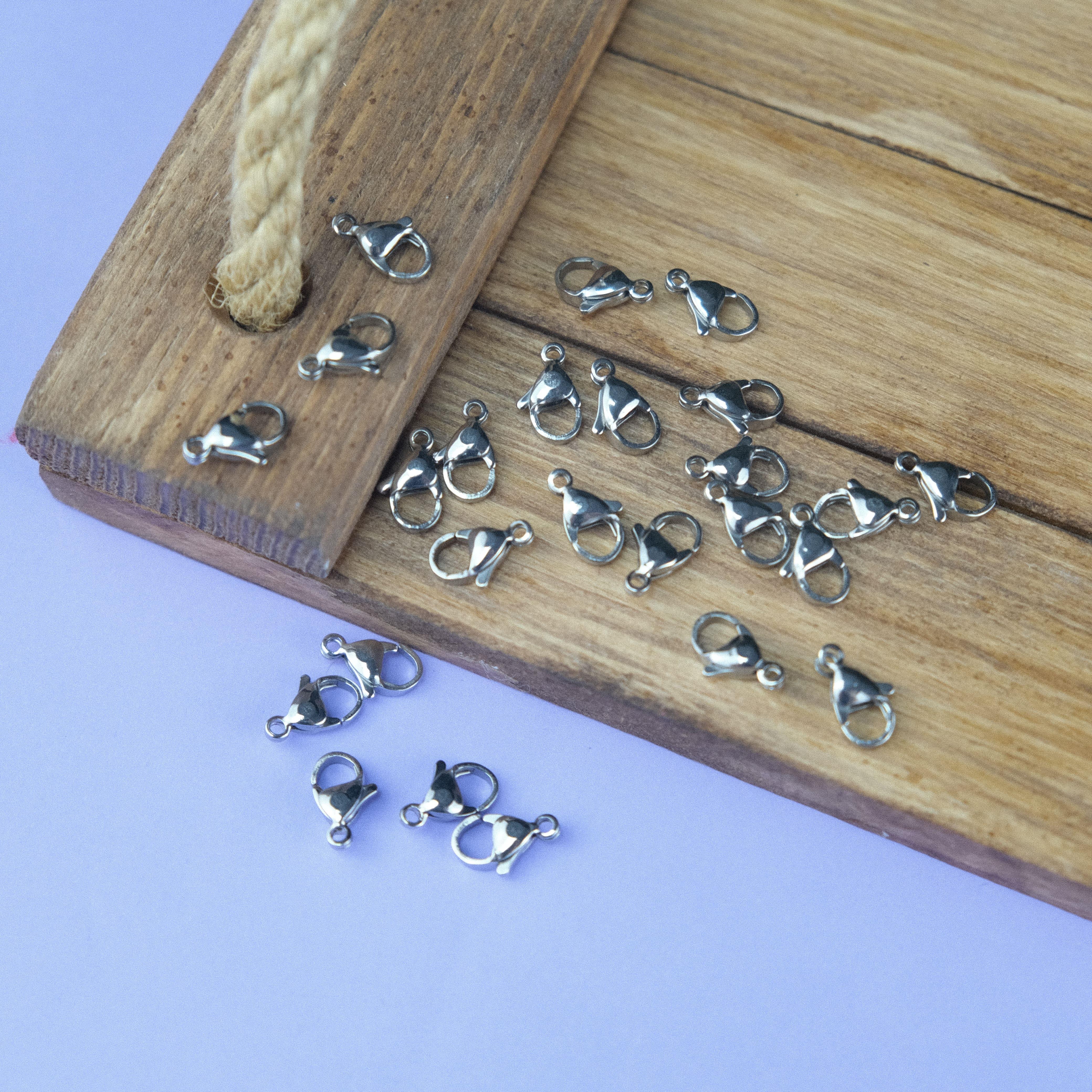 12 mm Çelik Papağan Klips  Gümüş Renk Çelik Takı ve Aksesuar Klipsi 10 Adet