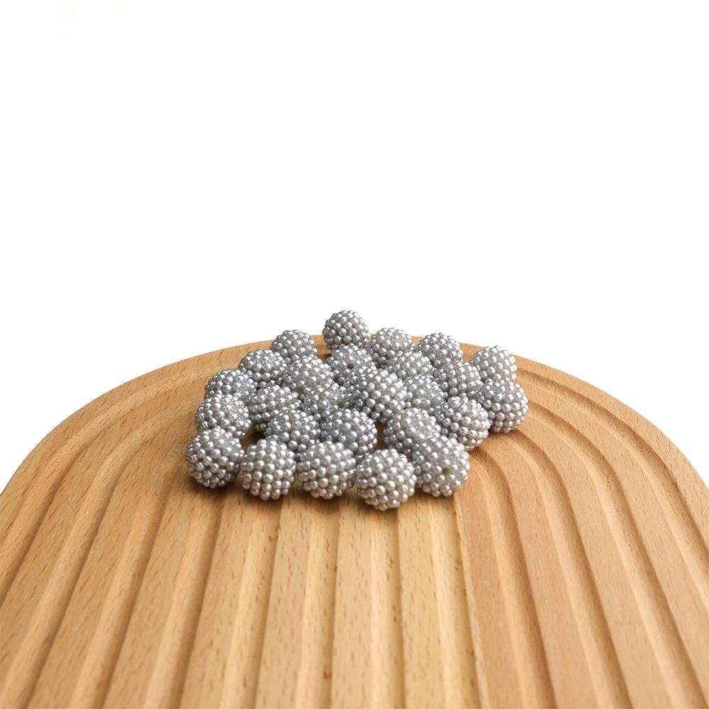 14 Mm Böğürtlen İnci Gri 500 Gr Böğürtlen Boncuk