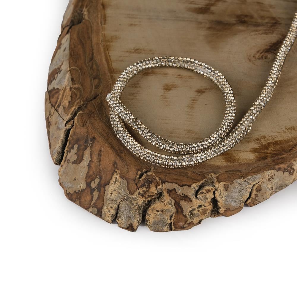 8 mm Gold Taşlı Kordon Yuvarlak Şerit Taş Süsleme Aplik