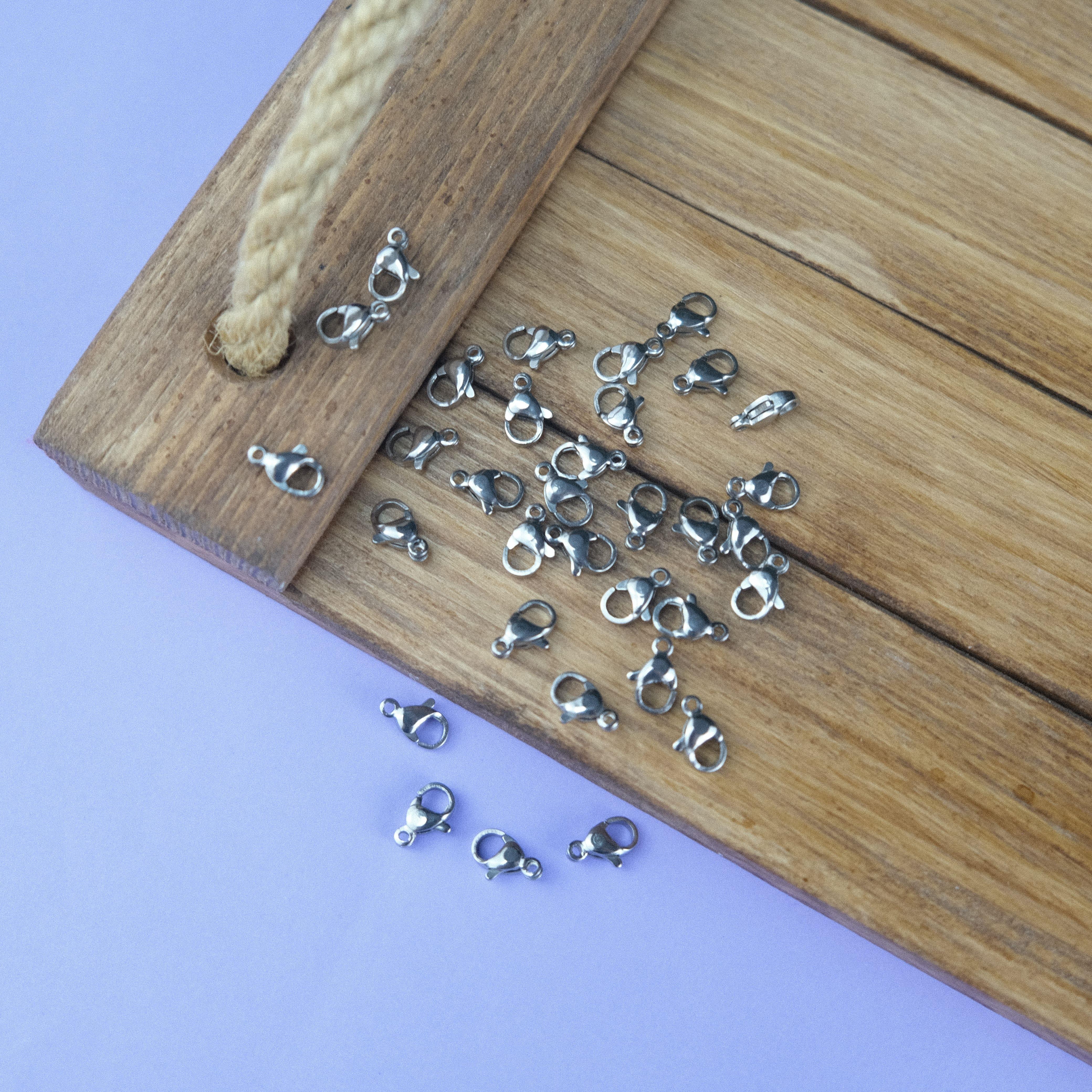 9 mm Çelik Papağan Klips  Gümüş Renk Çelik Takı ve Aksesuar Klipsi 10 Adet