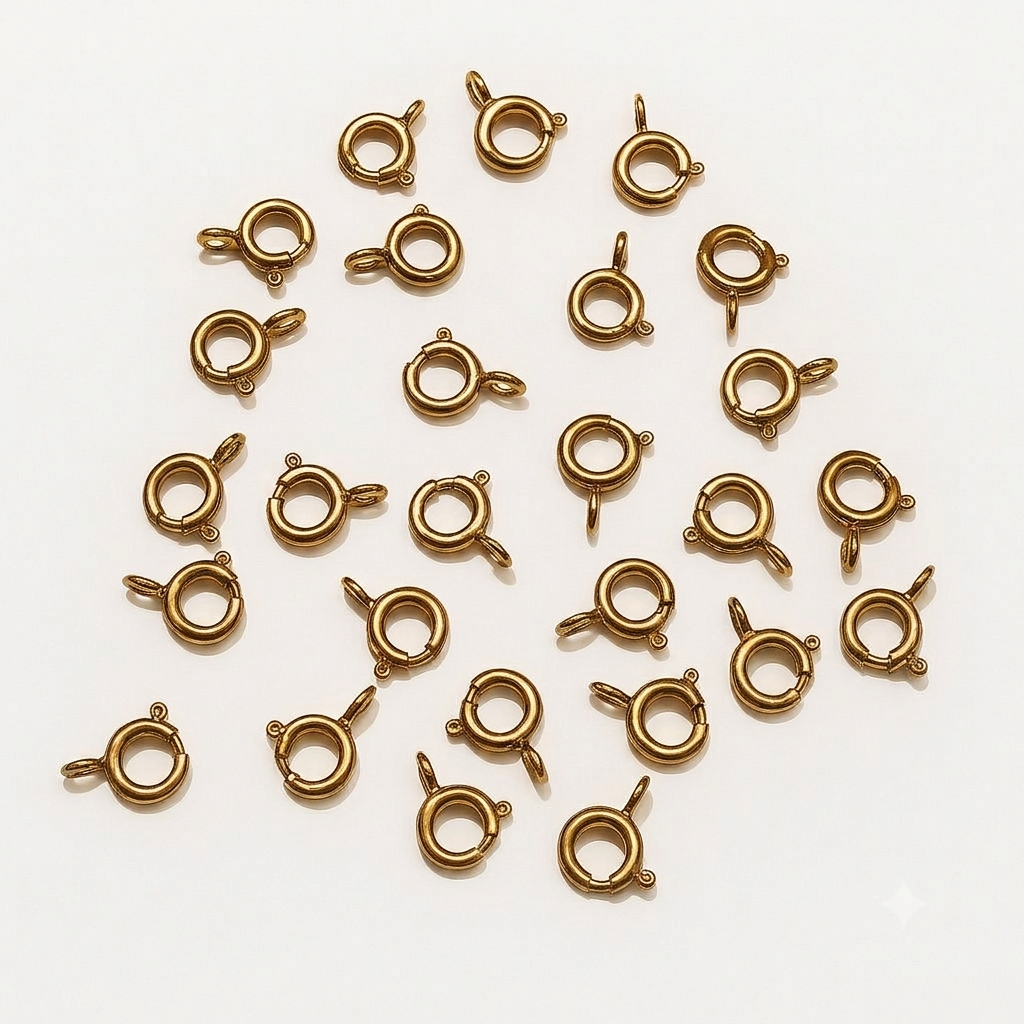 9 mm Yuvarlak Klips Gold Renk Takı ve Aksesuar Klipsi 10 Adet