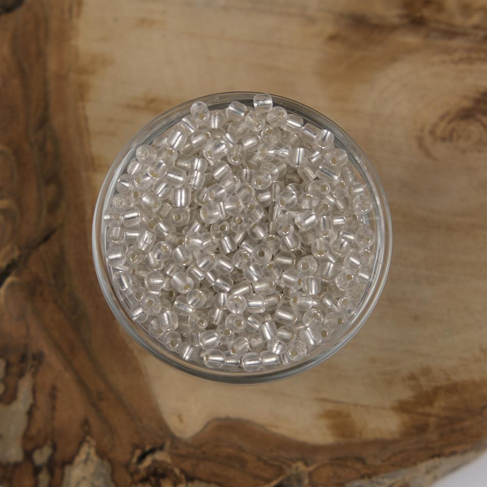 ABC Kum Boncuk Şeffaf Gümüş 4 mm 500 Gram 6/0 - 21