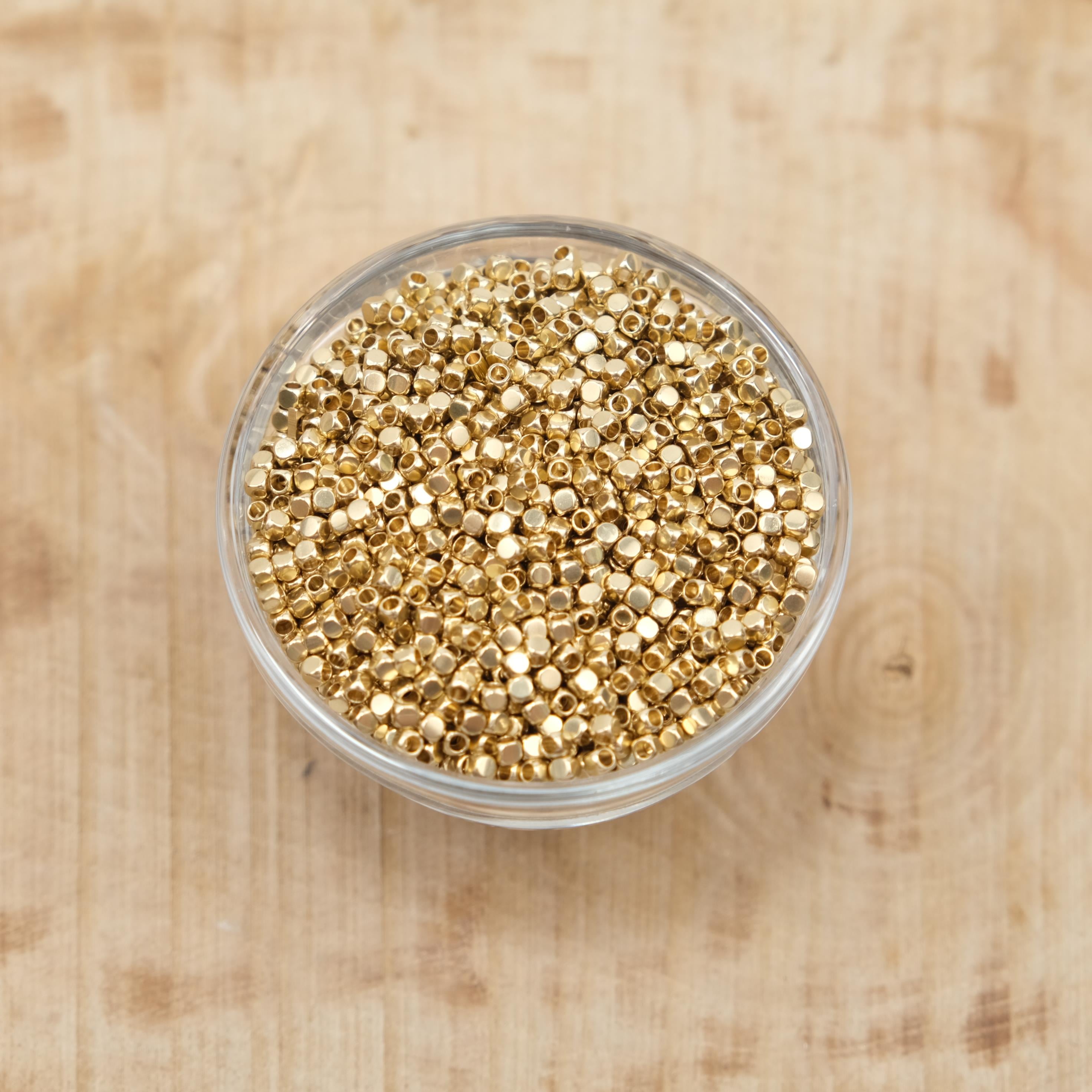 Açık Altın Sarısı Nugget Metal Boncuk 2.5 mm