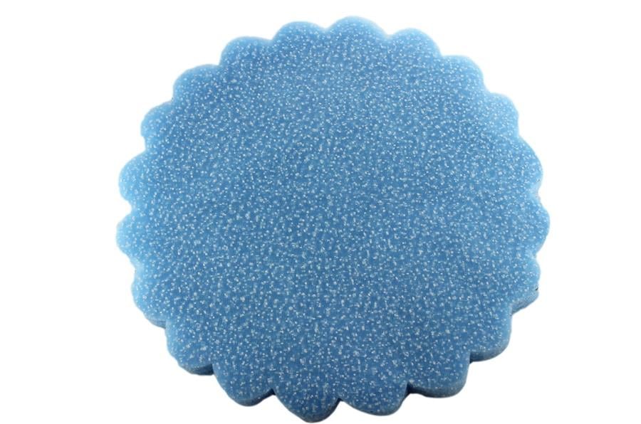 Açık Mavi Karlı Organze Hazır Kesilmiş Tül