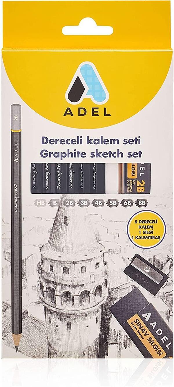 Adel Dereceli Kalem Set Toplam 10 Parça 