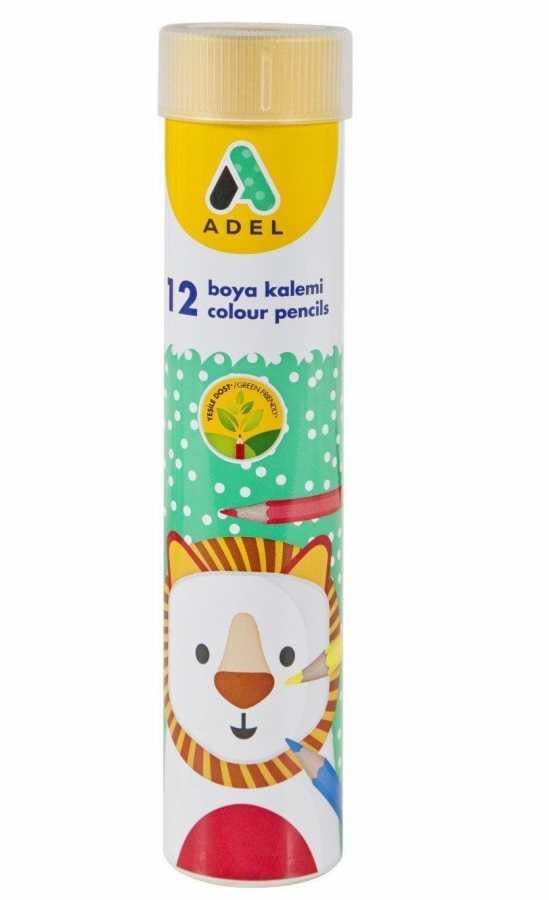 Adel Metal Tüp 12 Renk Kuru Boya Kalemi