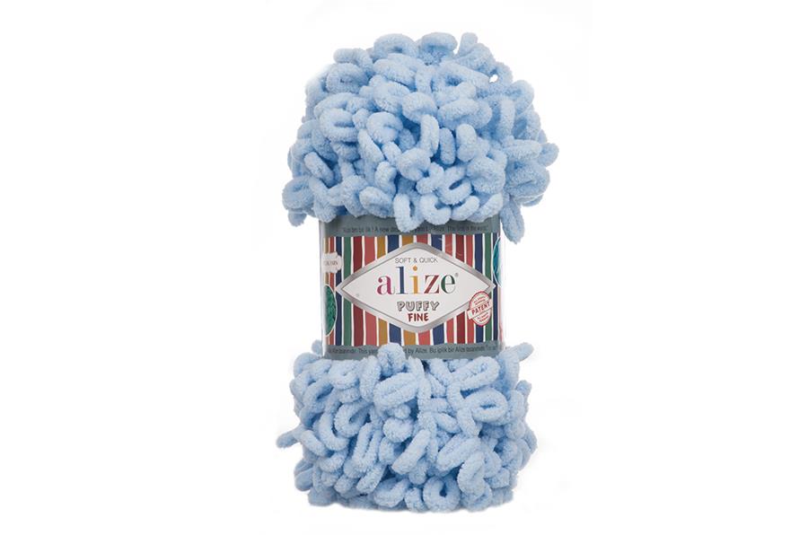 Alize Puffy Fine El Örgü İpi Bebe Mavi-218