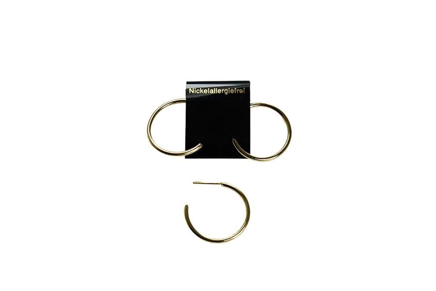 Altın Sarısı Yuvarlak Küpe Çifti