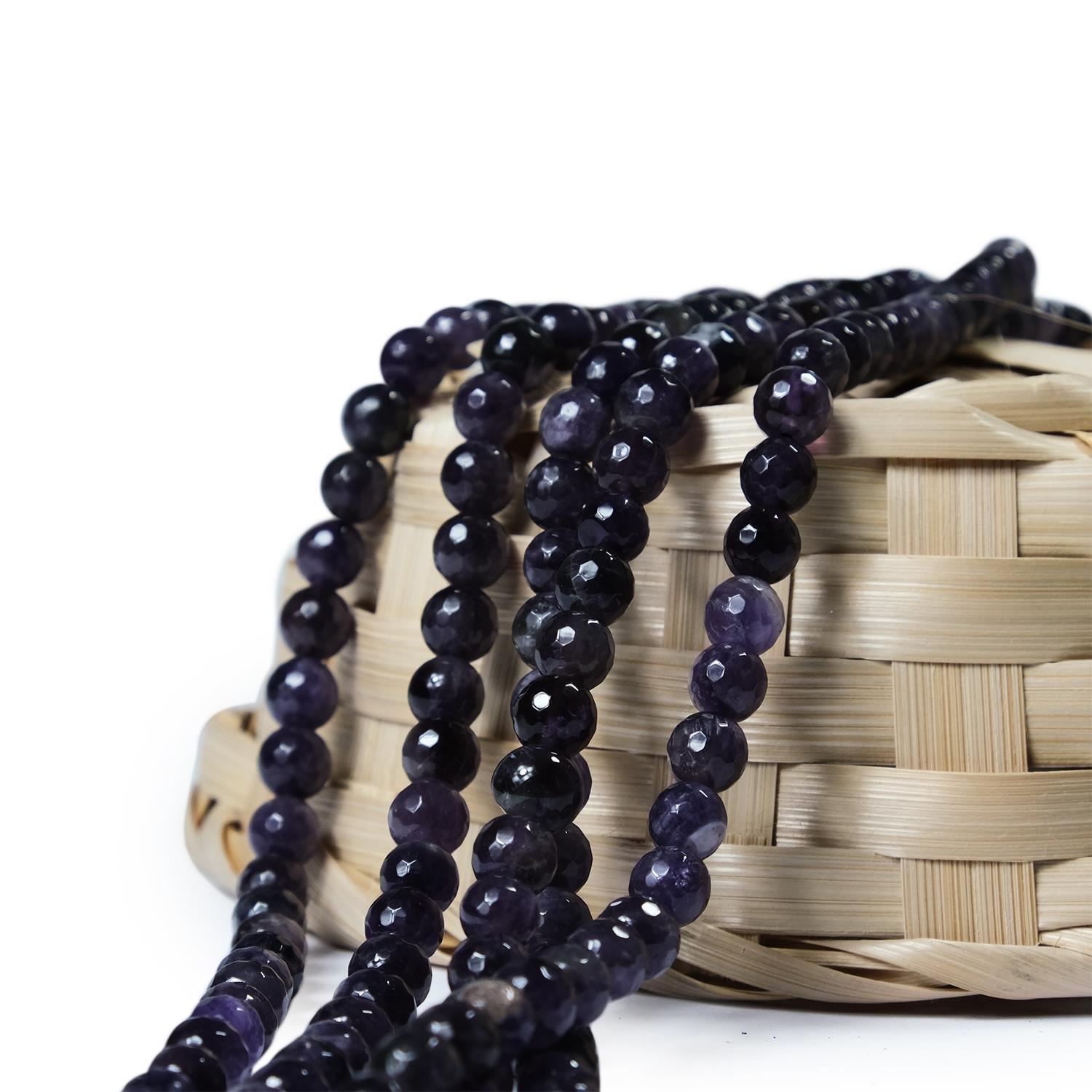 Ametist Taşı Doğal Taş Dizisi Fasetli 8 mm