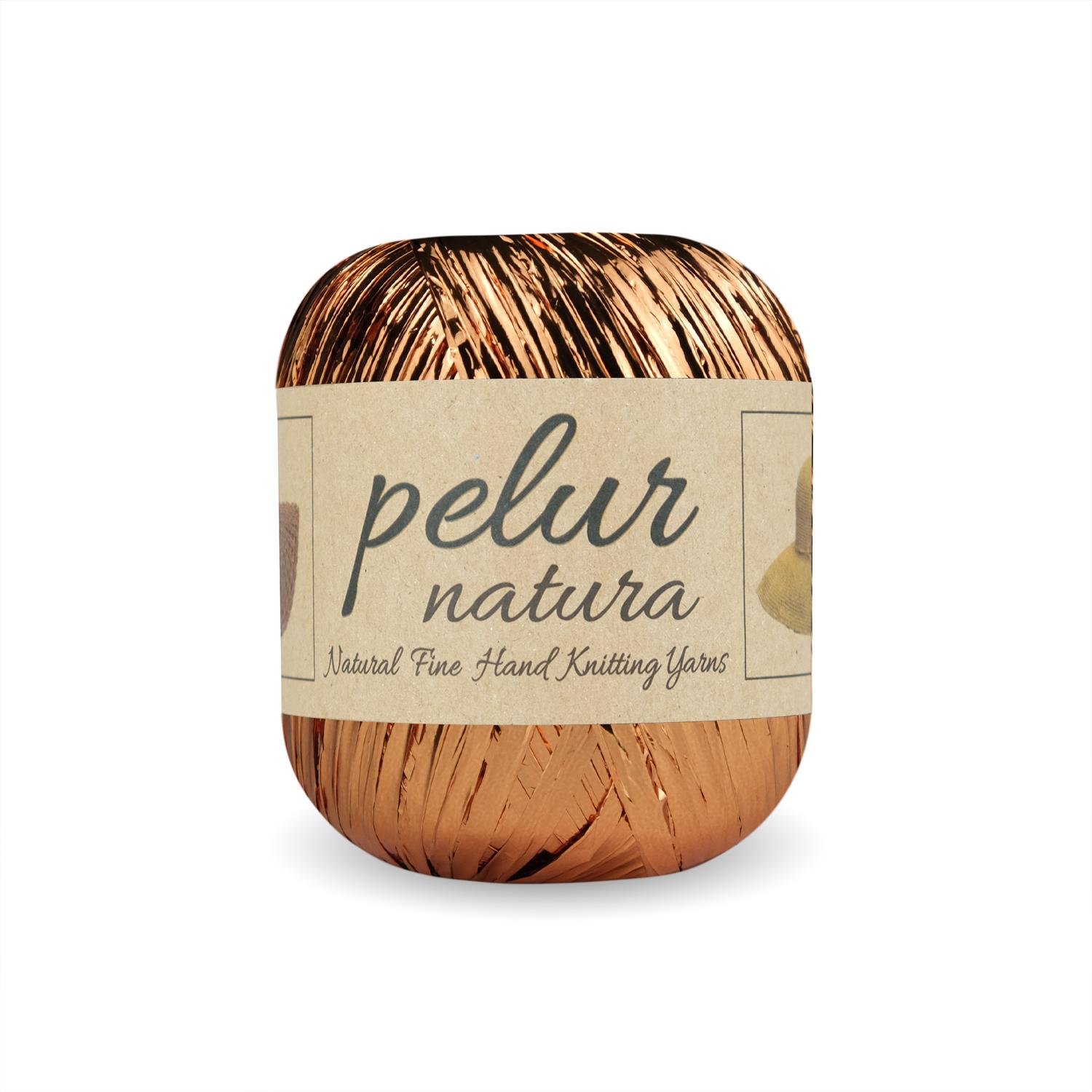 Aren Metalik Rafya Çanta ve Hobi Örgü İpi Bakır