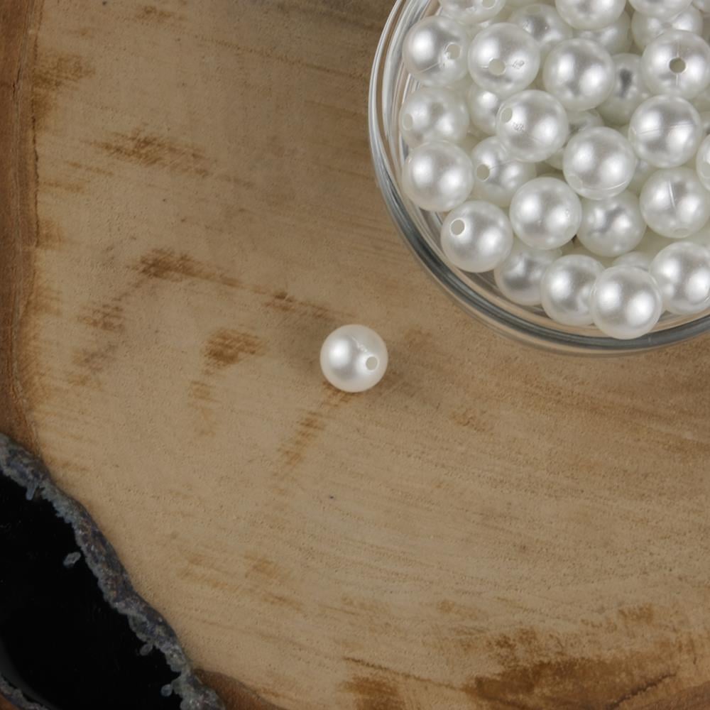 Beyaz Plastik İnci 10 mm 500 Gram