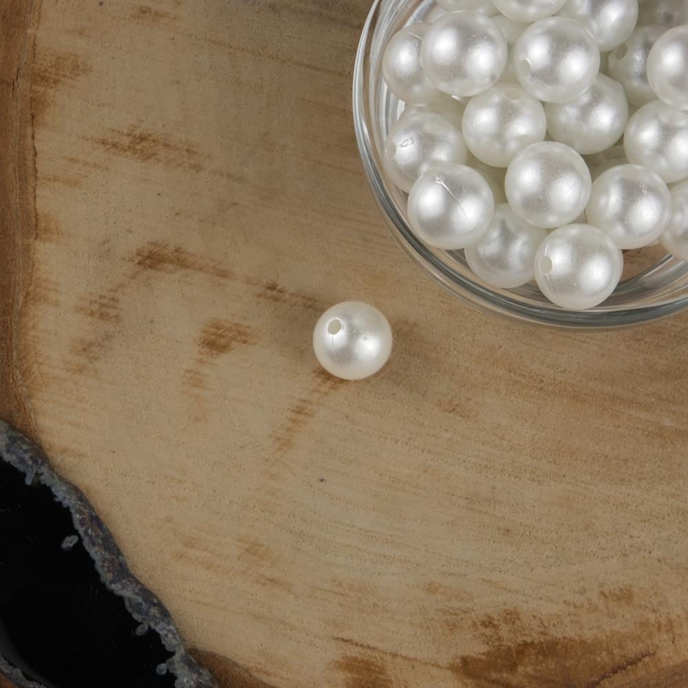 Beyaz Plastik İnci 12 mm 500 Gram