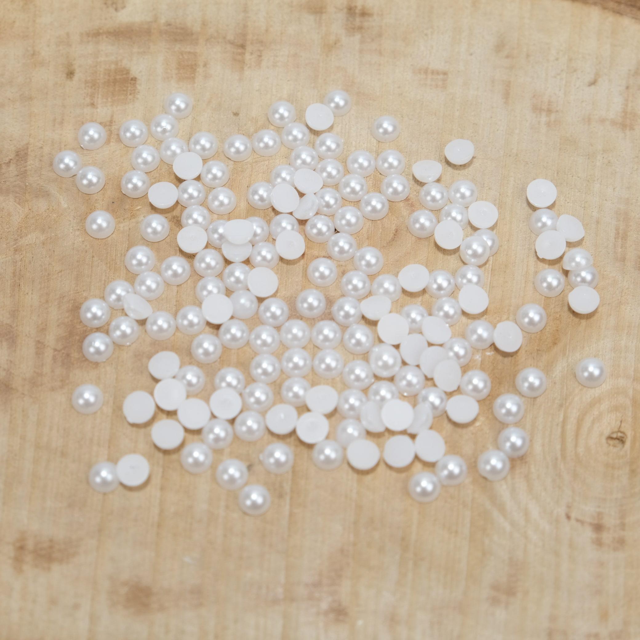 Beyaz Plastik Yarım İnci 6 mm 500 Gram