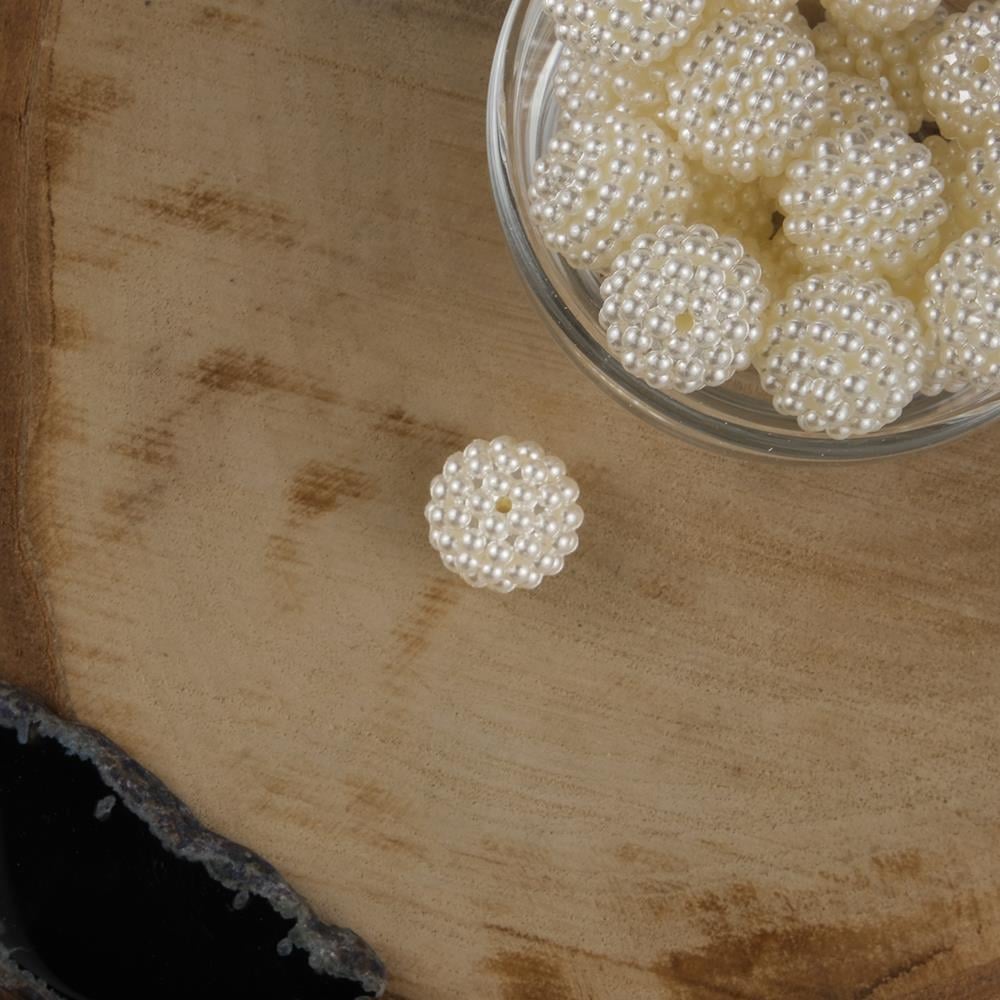 Böğürtlen Krem Plastik İnci 16 mm 500 Gram