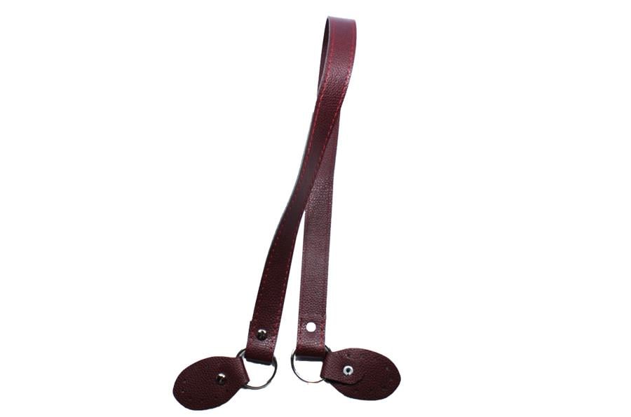 Bordo Deri Çanta Sapı