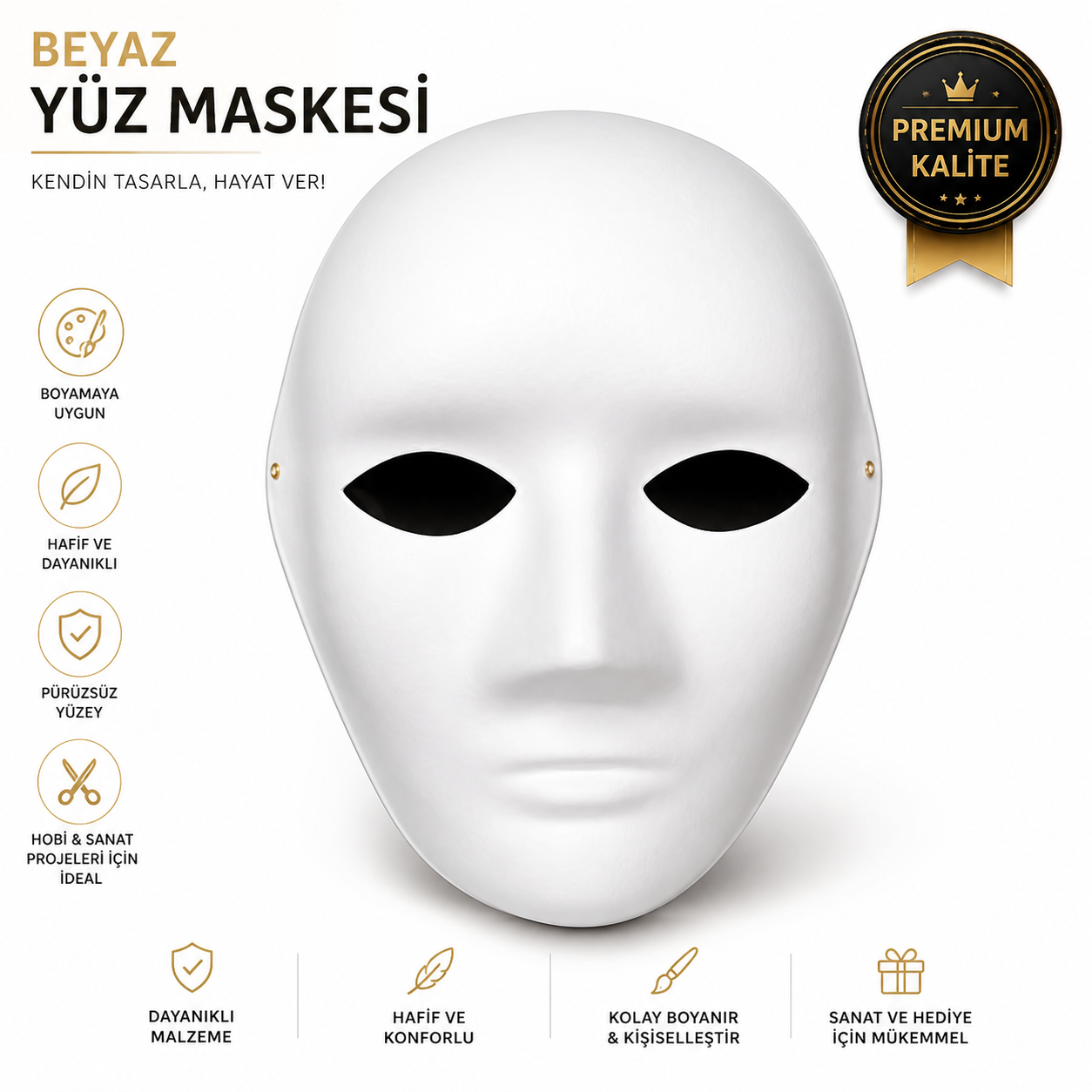 Boyanabilir Karton Yüz Maske