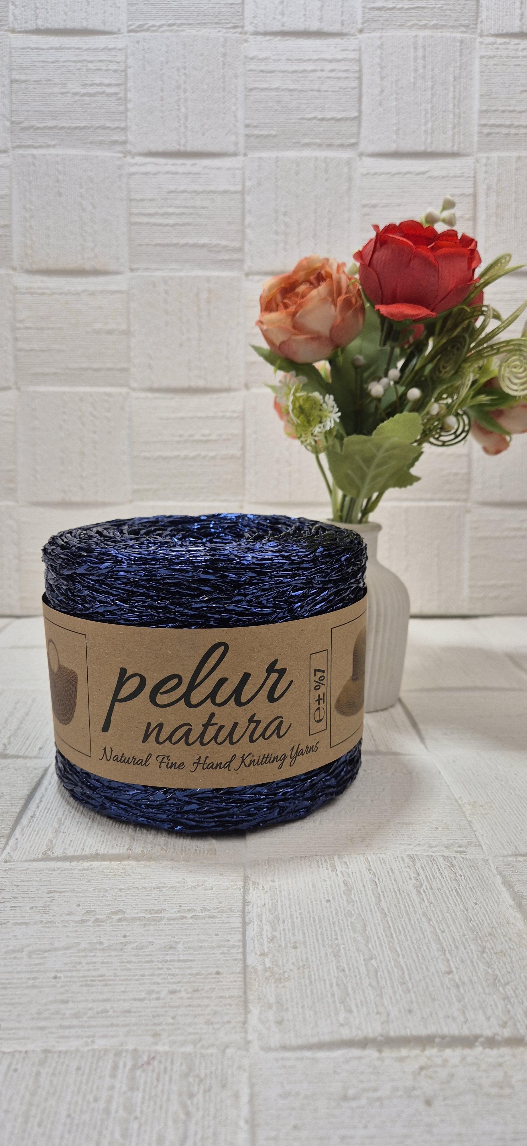 Çanta ve Örgü Hobi İpi Metalik Büküm Lacivert