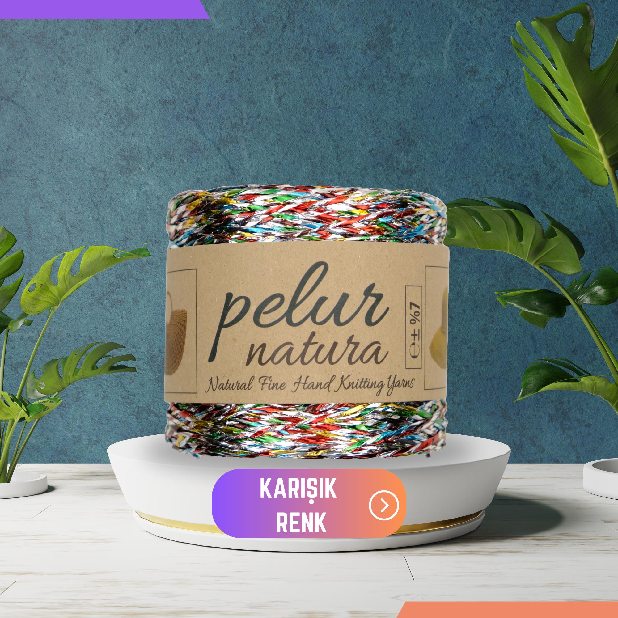 Çanta ve Örgü Hobi İpi Metalik Büküm Multi Color