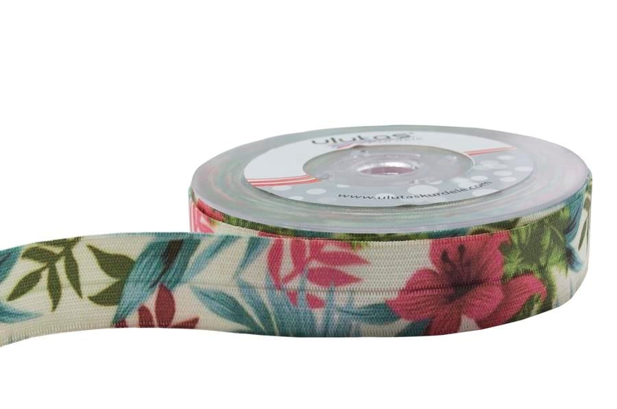 Çiçek ve Yaprak Desenli Biye Lastik