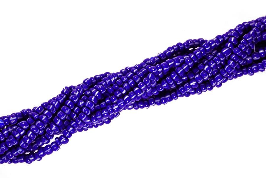 Çizgili Lacivert Cam Boncuk Dizisi 5 mm
