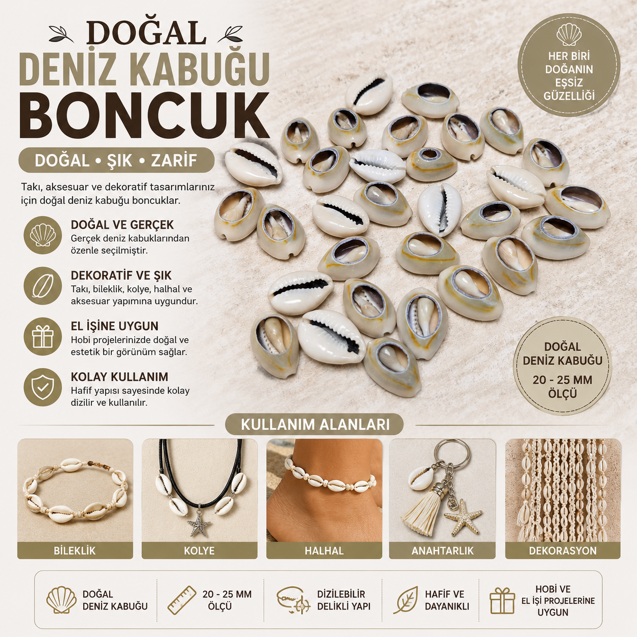 Deniz Kabuğu Boncuk