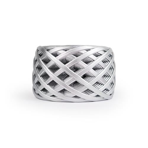 Deri Görünümlü Metalik Penye İp Gümüş