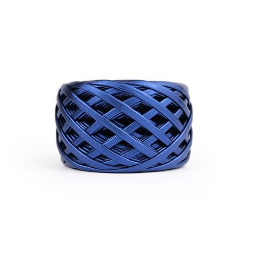 Deri Görünümlü Metalik Penye İp Lacivert