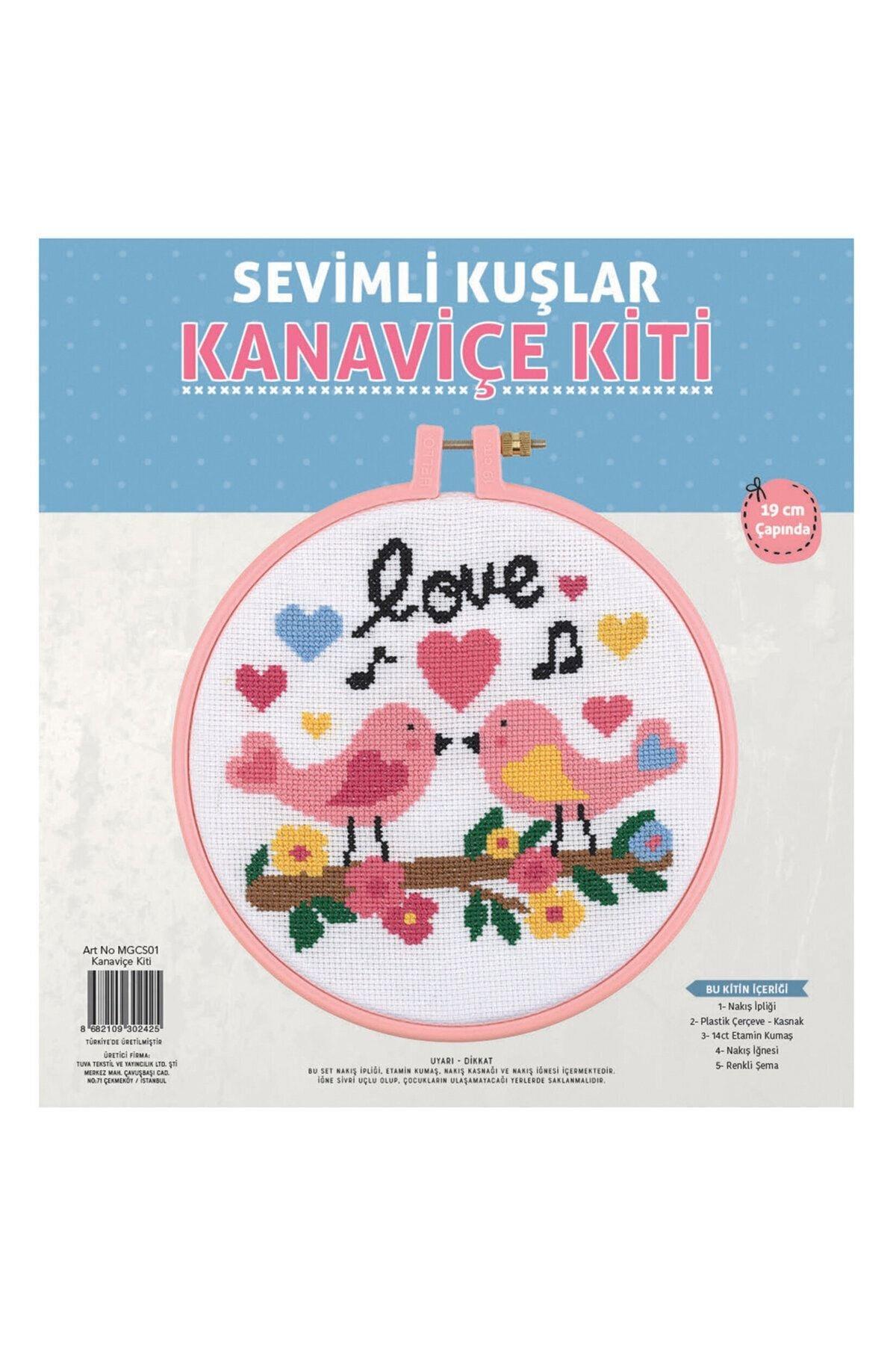 Ekonomik Kanaviçe Seti Sevimli Kuşlar