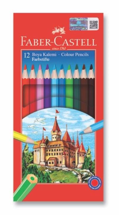 Faber Castell Karton Kutu Boya Kalemi 12 Renk Tam Boy