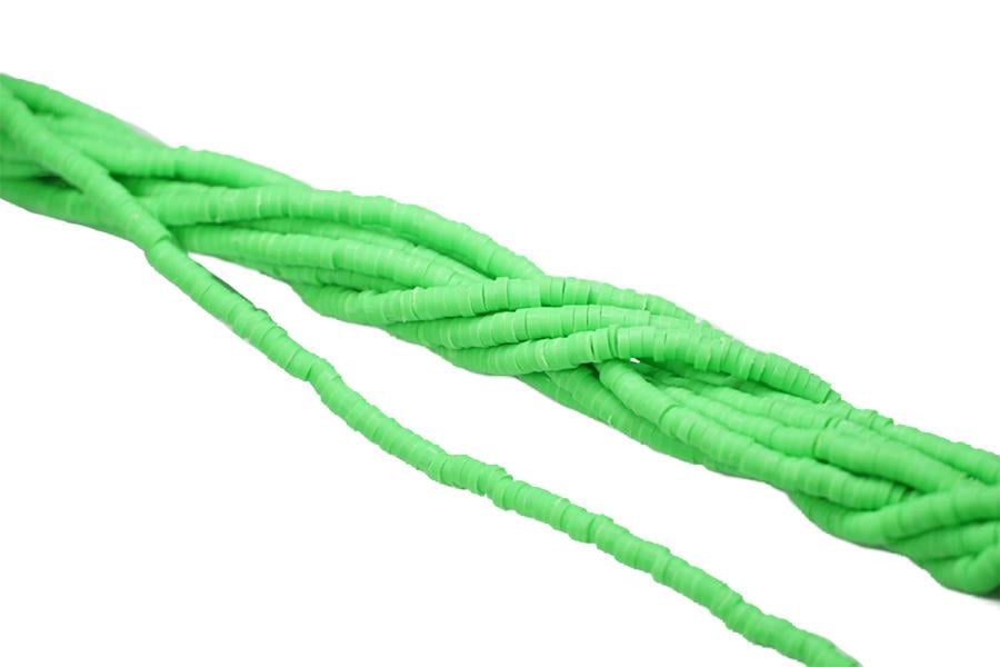Fimo Boncuk Dizisi 4 mm | Fosfor Yeşili