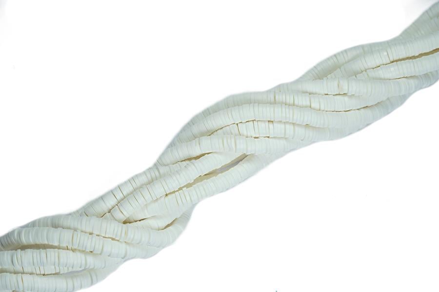 Fimo Boncuk Dizisi 4 mm | Kırık Beyaz