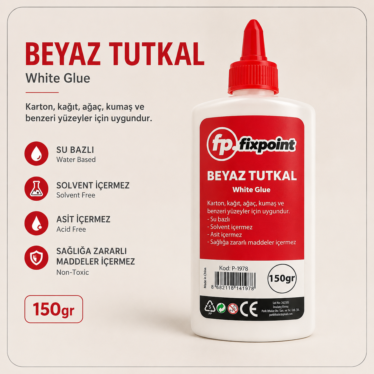 Fixpoint Beyaz Tutkal 150 Gram P-1978