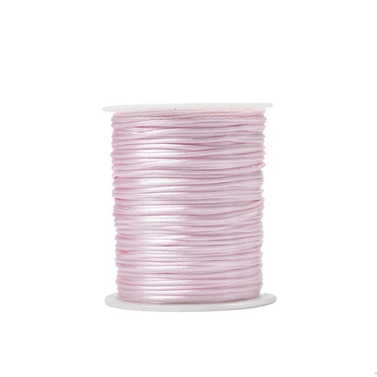 Floş İp İnce 1 mm Açık Pembe Sıçan Kuyruğu Bileklik Takı Makrome Çanta İpi