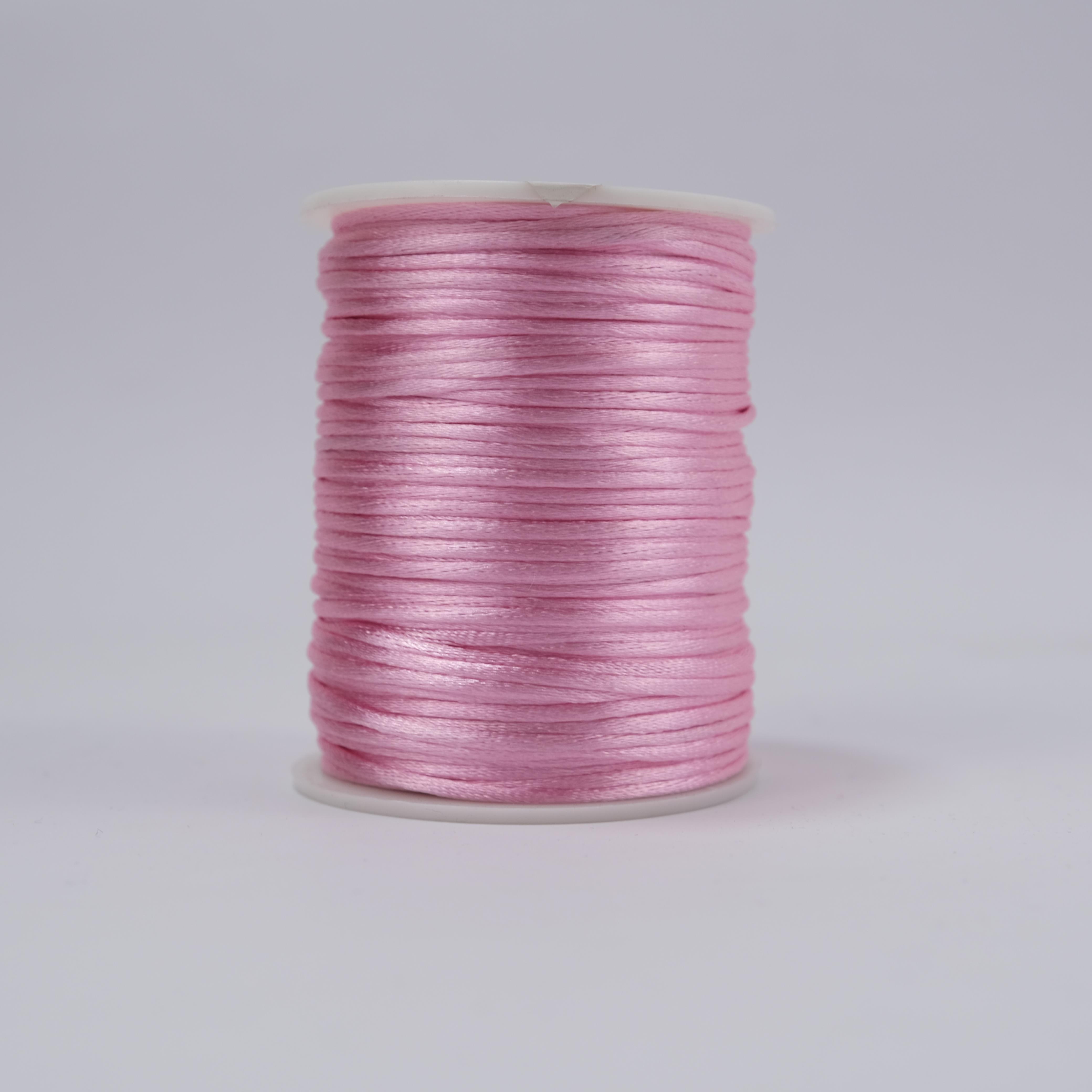 Floş İp - Takı İpi - Sıçan Kuyruğu İp - Bileklik İpi 2 mm Pembe