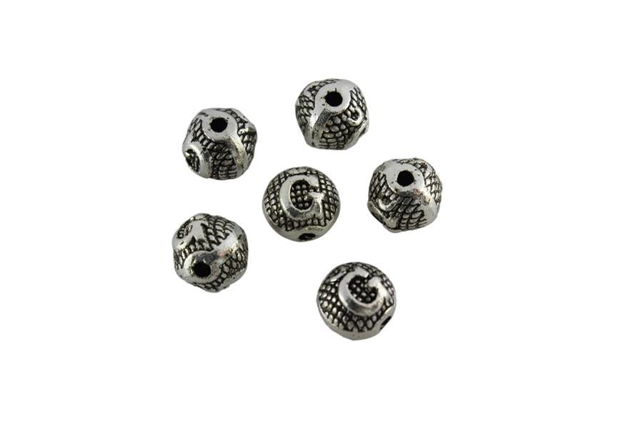 Ğ Harfli Metal Yuvarlak Boncuk
