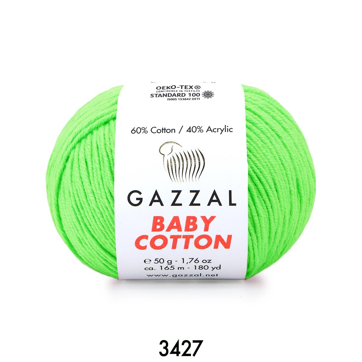 Gazzal Baby Cotton Açık Yeşil Bebek Yünü-3427
