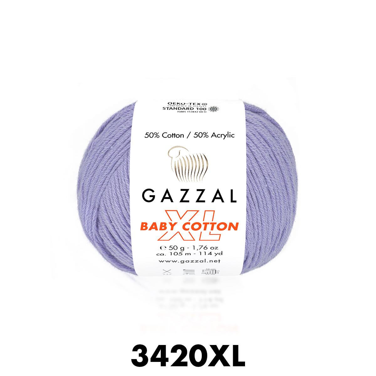 Gazzal Baby Cotton XL Açık Lila Bebek Yünü-3420XL