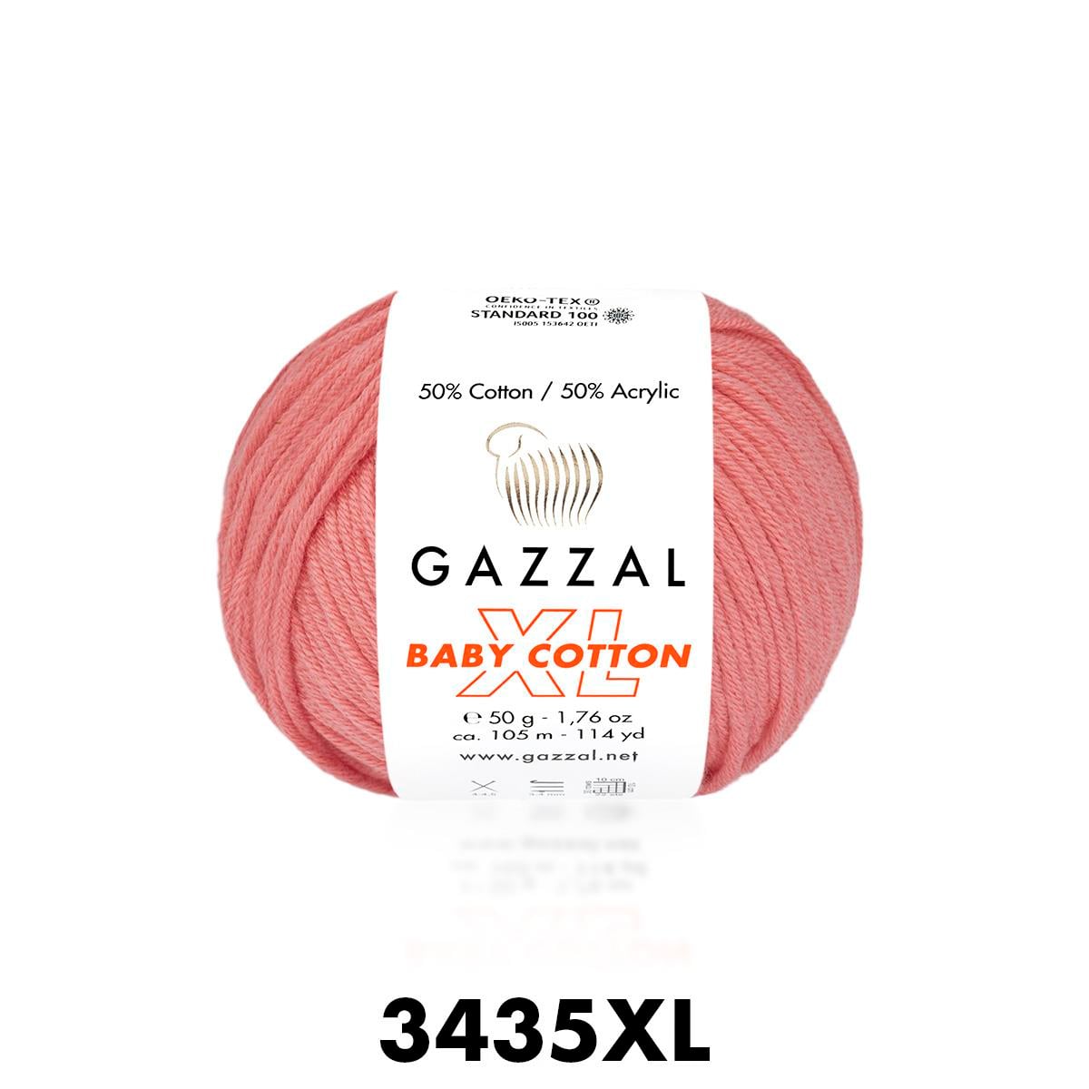 Gazzal Baby Cotton XL Pembe Bebek Yünü-3435XL