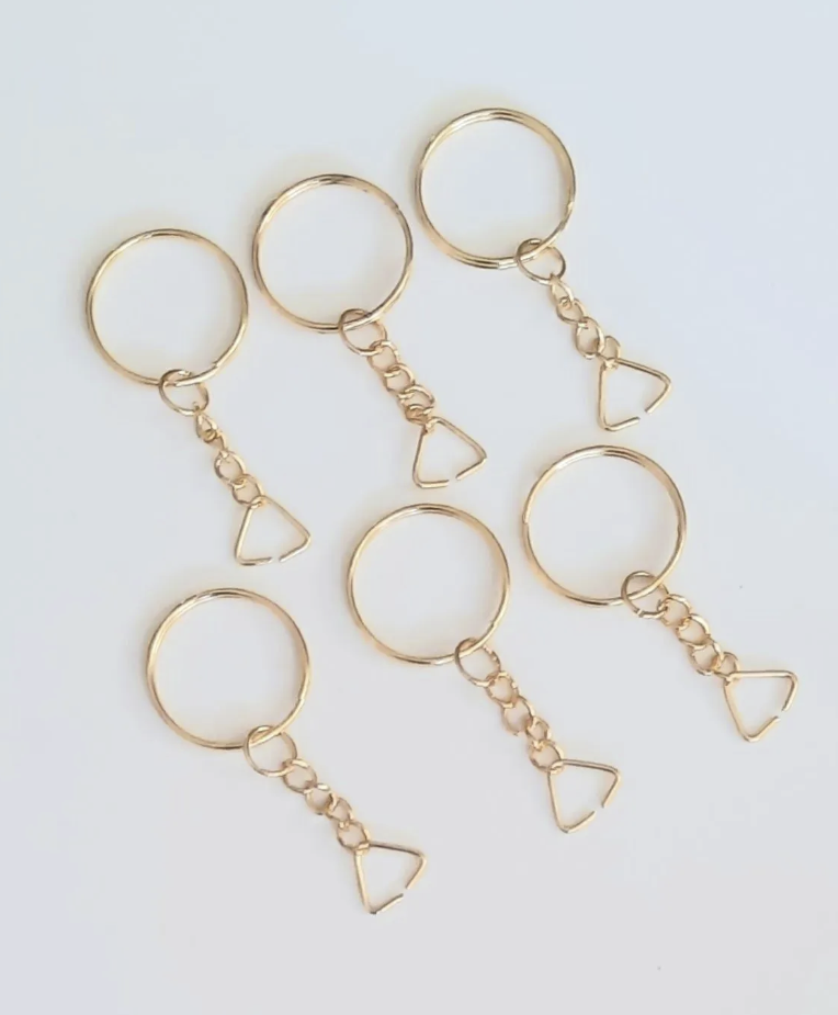 Gold Anahtarlık Halkası Üçgen Aparatlı