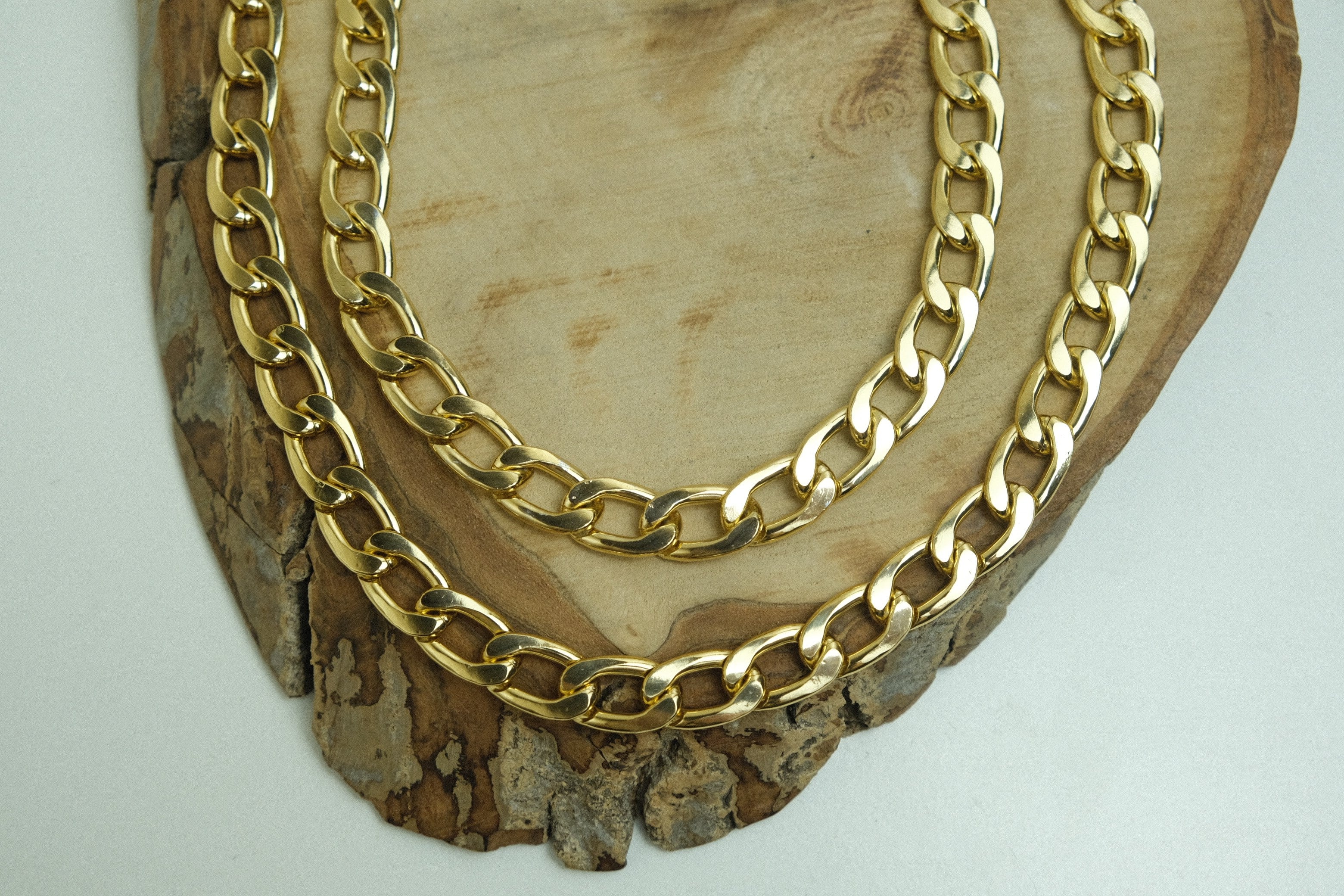 Gold Metal Çanta Zinciri Kolye Zinciri Takı ve Aksesuar Zinciri 1 Metre Halka Boyu  16 mm
