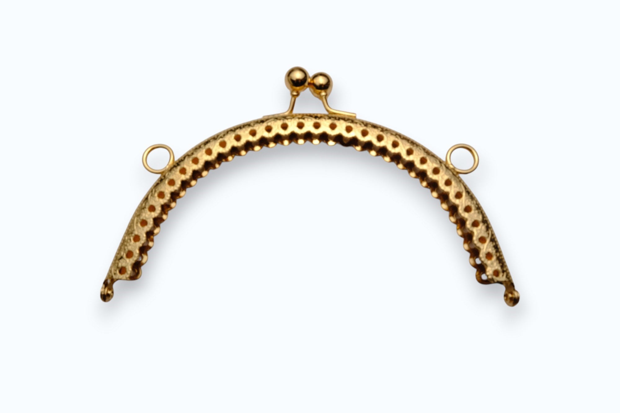 Gold Renk Metal Oval Çanta ve Cüzdan Klipsi 14 cm – Premium Dikiş ve El Yapımı Çanta Aksesuarı