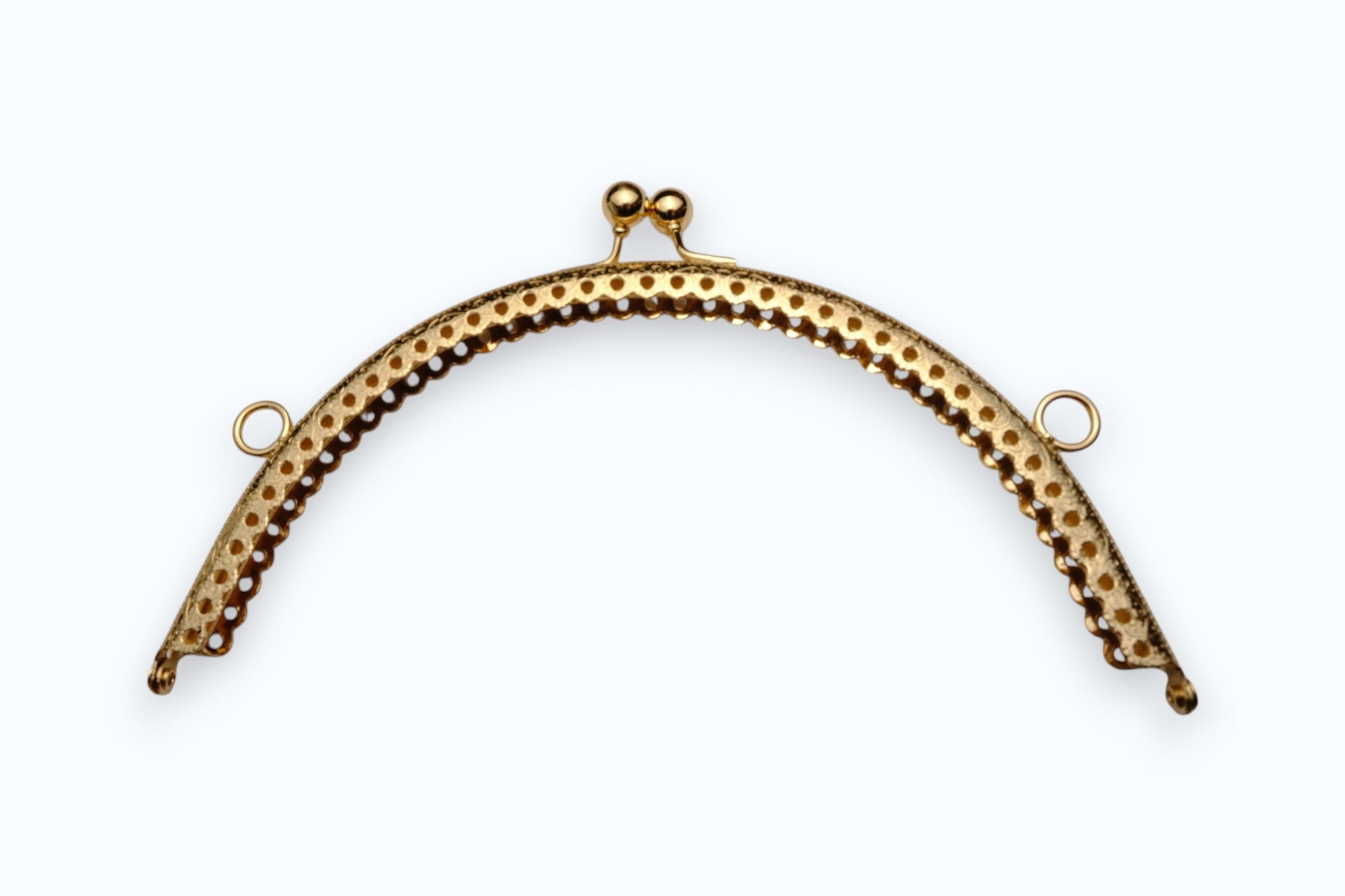 Gold Renk Metal Oval Çanta ve Cüzdan Klipsi 18 cm – Premium Dikiş ve El Yapımı Çanta Aksesuarı