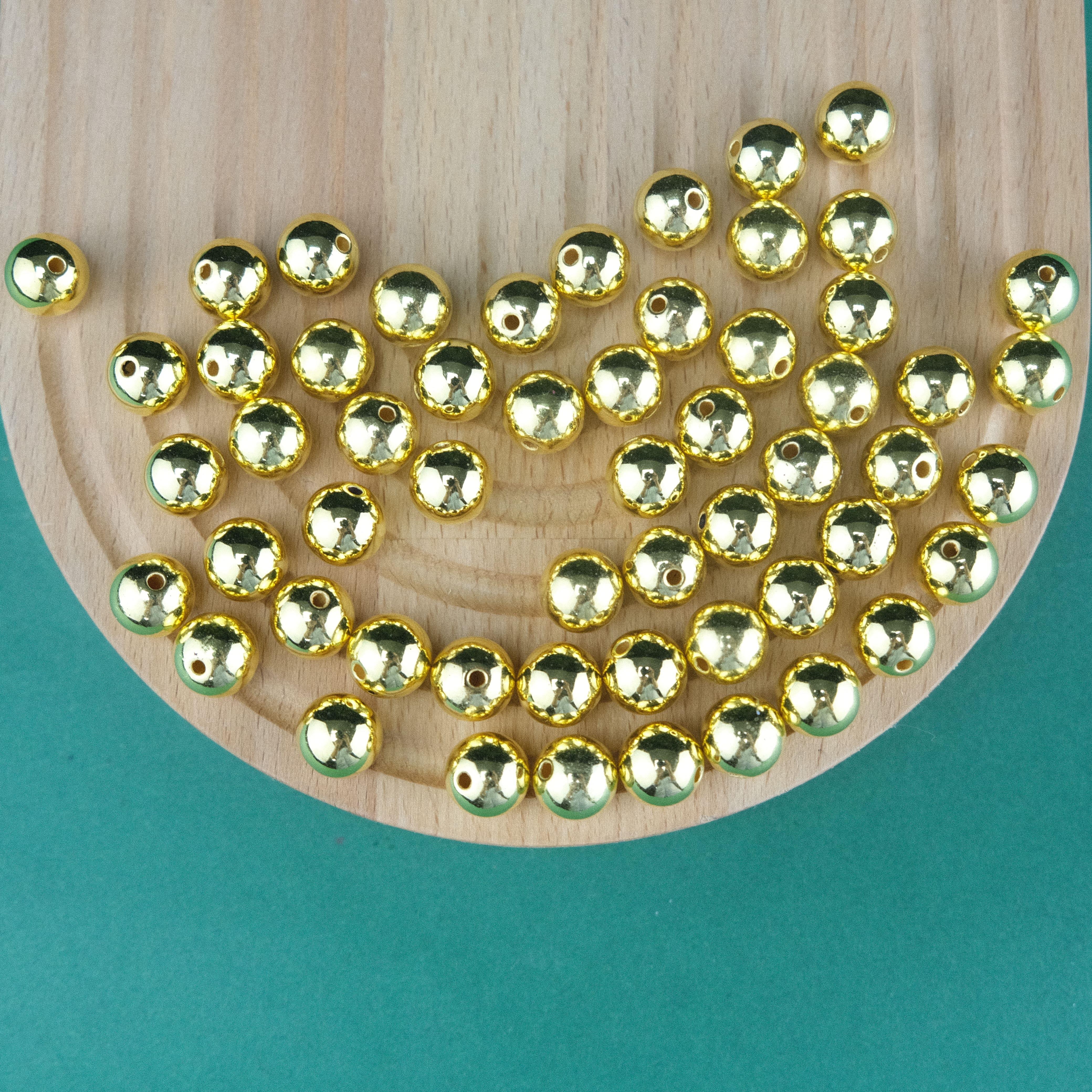 Gold Renk Plastik İnci Çanta ve Takı Yapım Boncuğu 12 mm (500gr , ~530 Adet)